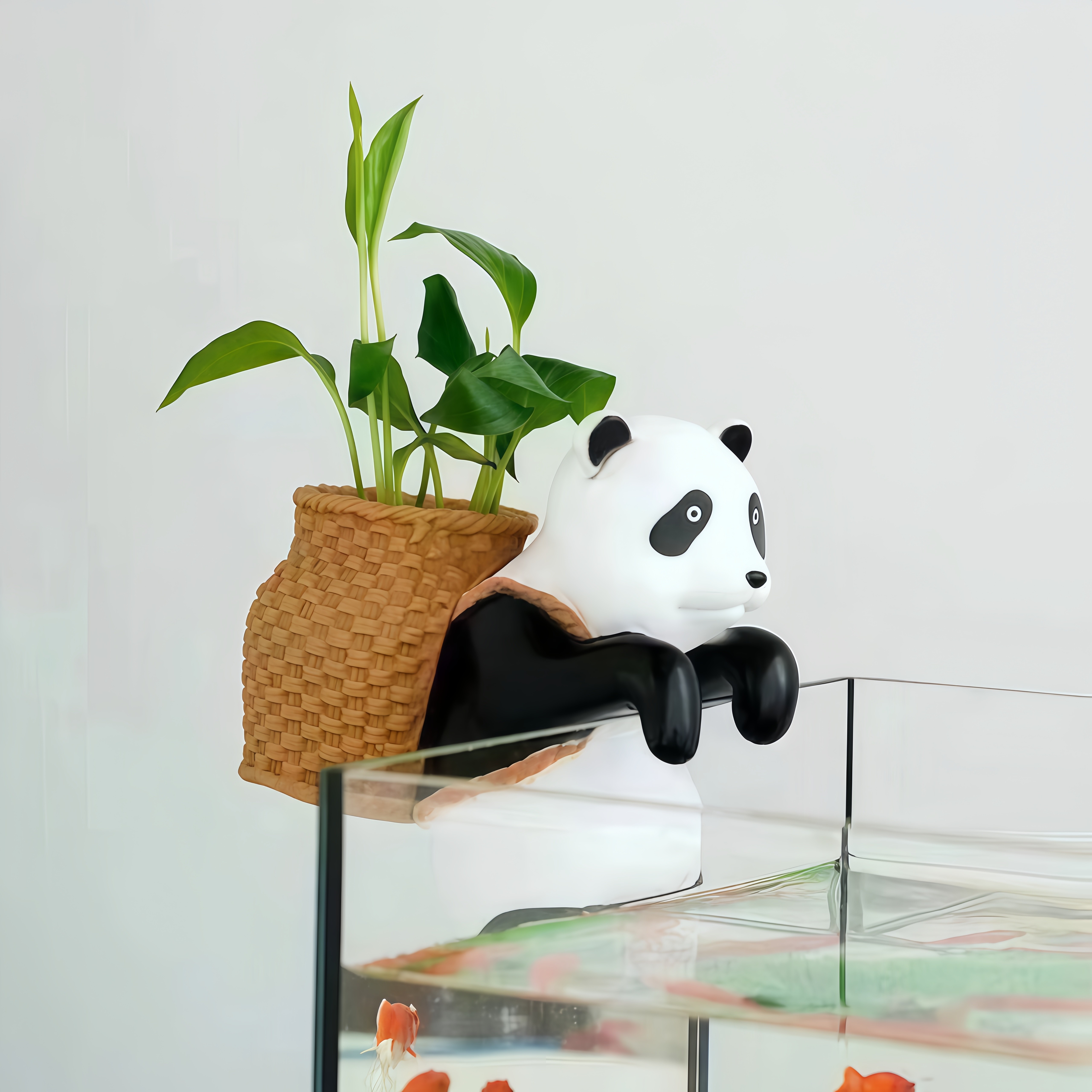 爆新款熊猫鱼缸电脑茶桌