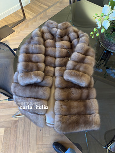 fabio gavazzi 紫貂大衣中长款 皮草25新款 意大利正品代购