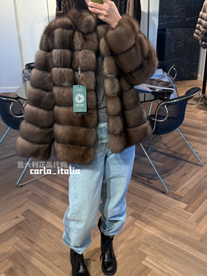 fabio gavazzi  紫貂大衣 皮草25新款 意大利正品代购