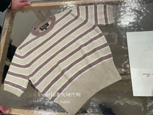 意大利代购 loro FAP5926 piana诺悠翩雅25秋冬 条纹针织短袖