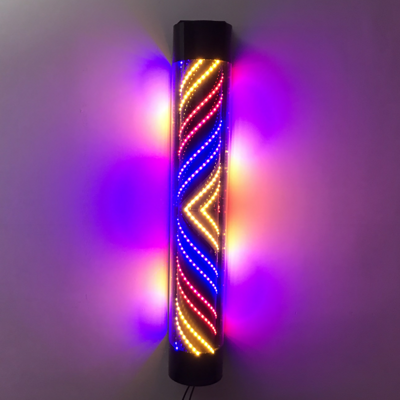 美发转灯发廊标志灯理发店挂墙led半圆全彩防水加亮广告牌灯包k.