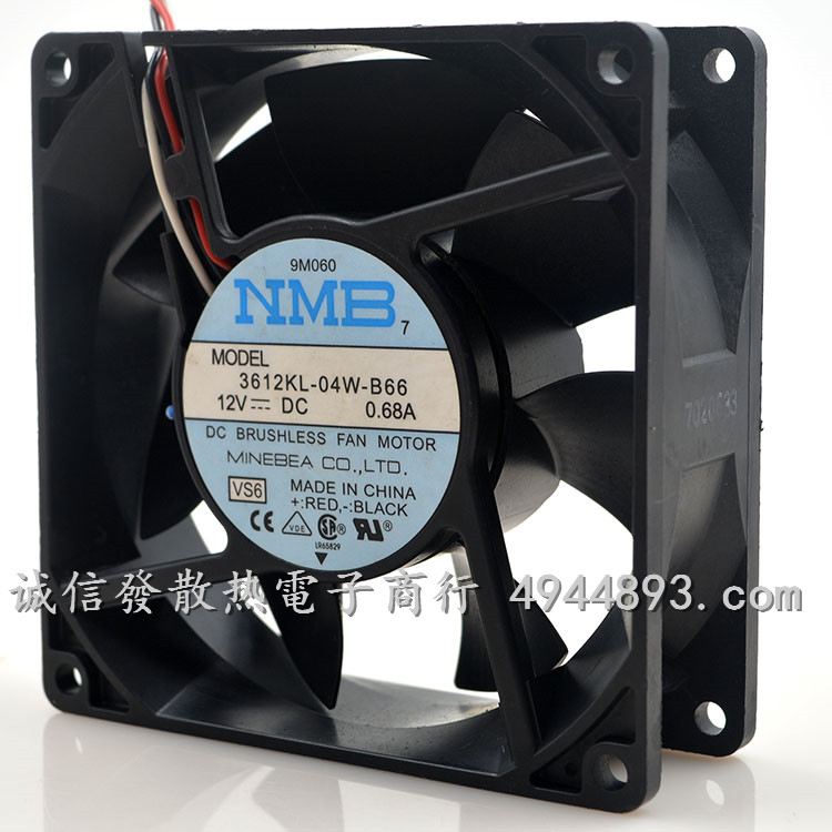 MNB 3612KL-04W-B66 12V 0.68A 9CM 9038 大风量带热敏电阻风扇
