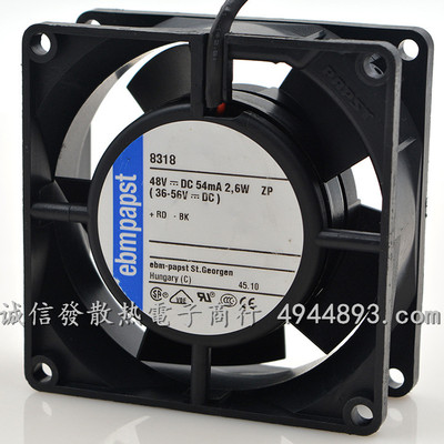 原装ebmpapst 8318 8038 8CM 48V 0.054A 2.6W 变频器 散热风扇