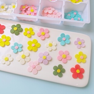 春天花花蛋糕装饰翻糖彩花巧克力摆件成品配件可食小花