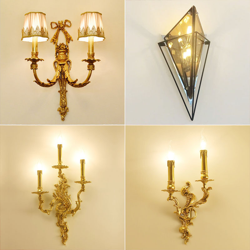 法式客厅背景墙全铜壁灯定做电池壁灯免布线开关充电壁灯无线卧室,家装灯饰光源,客厅吊灯,淘宝优惠券,粉丝福利购,淘宝优惠卷