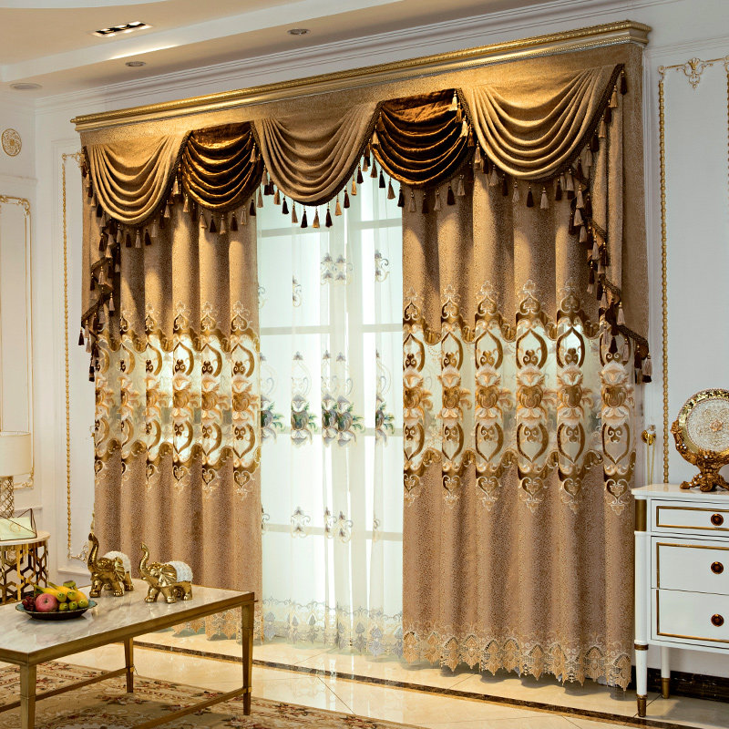 奢华大气欧式窗帘豪华客厅高档卧室落地窗窗帘成品阳台窗帘纱帘在类目 居家布艺, 窗帘门帘及配件, 定制窗帘中 - 来自Buy2taobao.com提供专业的淘宝代购服务