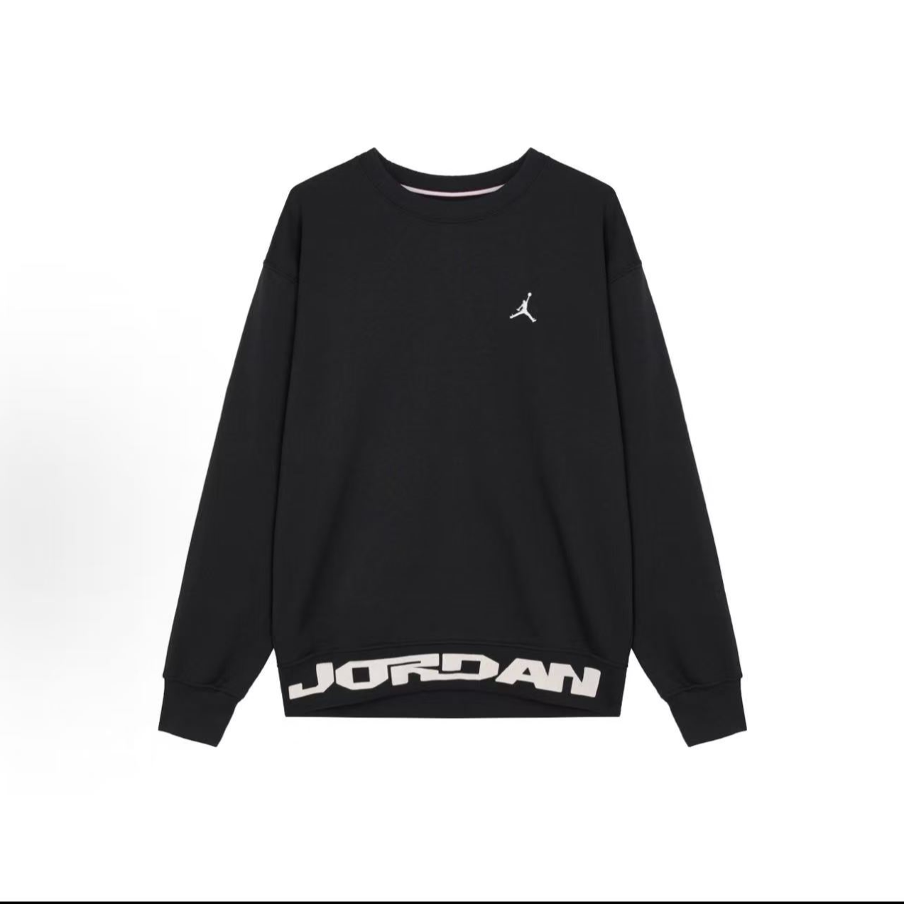 NIKE耐克 Jordan 加绒圆领套头长袖卫衣男款黑色 FV7437-010