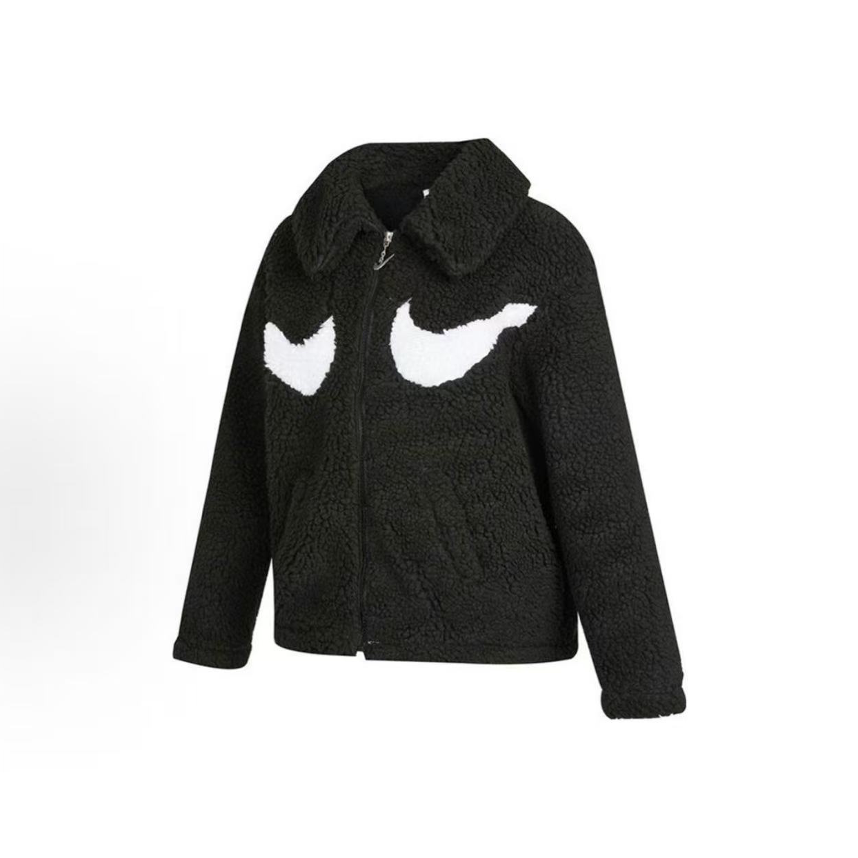 NIKE/耐克女子 Logo 印花运动休闲羊羔绒女子黑色外套DD5621-010