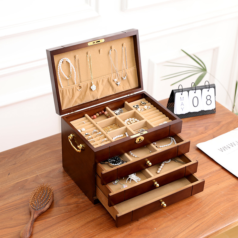 耳环项链戒指复古收纳盒手饰品带