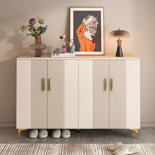 意式轻奢实木生态板鞋柜现代简约家用门口玄关柜门厅柜阳台储物柜