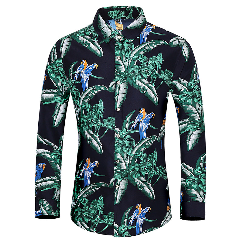 2025秋季新款加大码男士长袖花衬衫外套镂空1271P38，男装衬衫，星座101C（原电商A011-3）