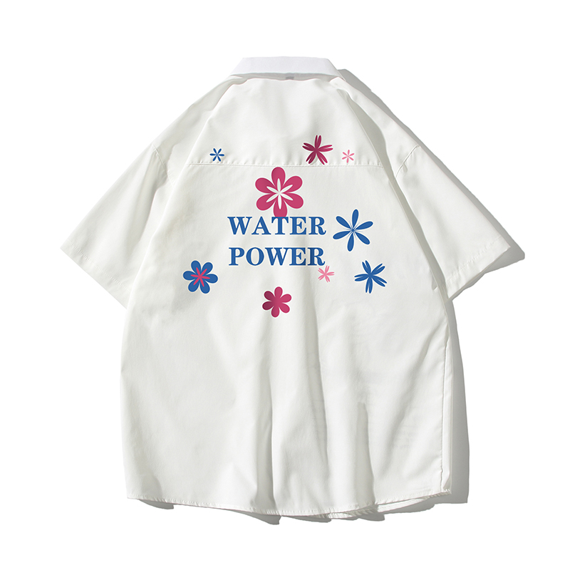 潮夏衬衣短袖港风情侣衬衫青年男衬衫D325P28，男装T恤，星座101C（原电商A011-3）