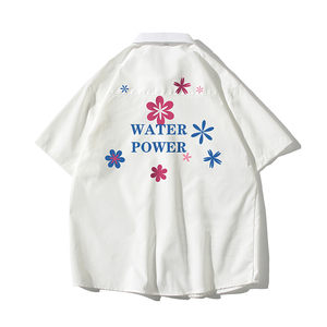 潮夏衬衣短袖港风情侣衬衫青年男衬衫D325 P28，男装T恤，星座101C（原电商A011-3）