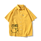 A011-3五色大码衬衣短袖日系猫咪衬衫青年男衬衫D332P28，男装T恤，星座101C（原电商A011-3）