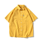 白底大码短袖纯色五色衬衫青年男生ins宽松情侣衬衫D320P25，男装T恤，星座101C（原电商A011-3）