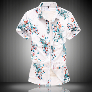 QT4025时尚衬衣短袖风花衬衫青年男衬衫D310 P45，男装T恤，星座101C（原电商A011-3）