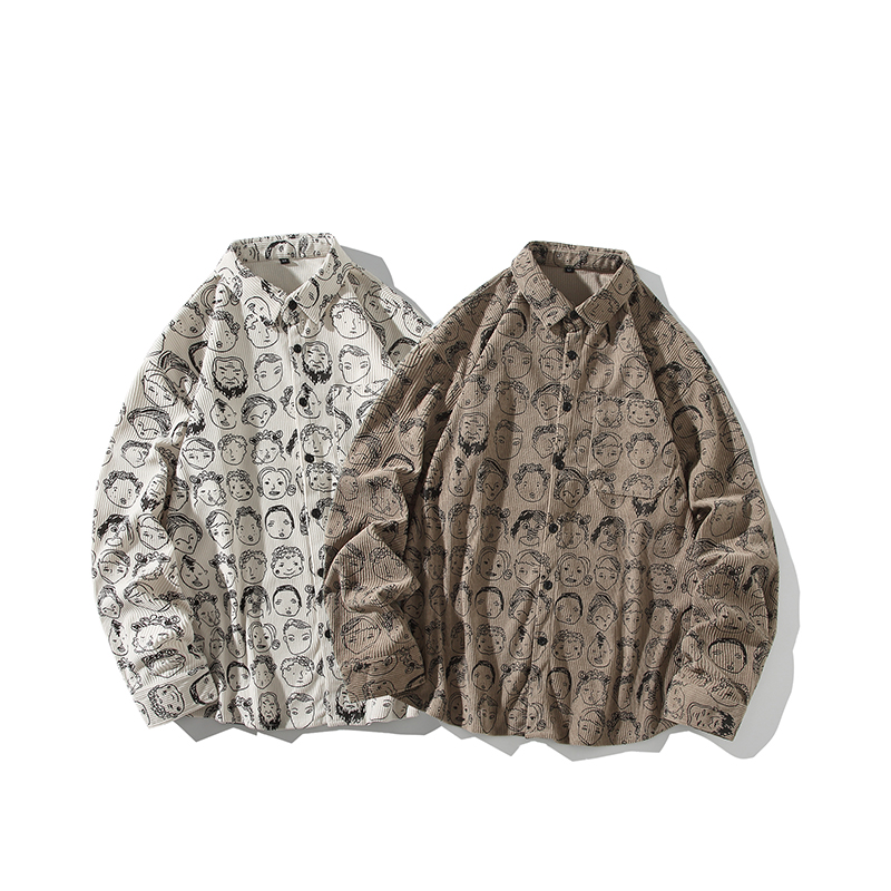 特批45秋冬秋冬新款设计感灯芯绒外套男大码休闲衬衫C6082P45，男装衬衫，星座101C（原电商A011-3）