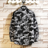 QT4025男生长袖宽松情侣外套港风模特大码衬衫3012P35，男装衬衫，星座101C（原电商A011-3）