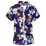 2025新春新款大码玫瑰衬衣短袖衬衫男衬衫1902P33，男装T恤，星座101C（原电商A011-3）