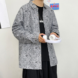 港风长袖复古宽松外套模特大码系列衬衫3010301130123013P35，男装衬衫，星座101C（原电商A011-3）