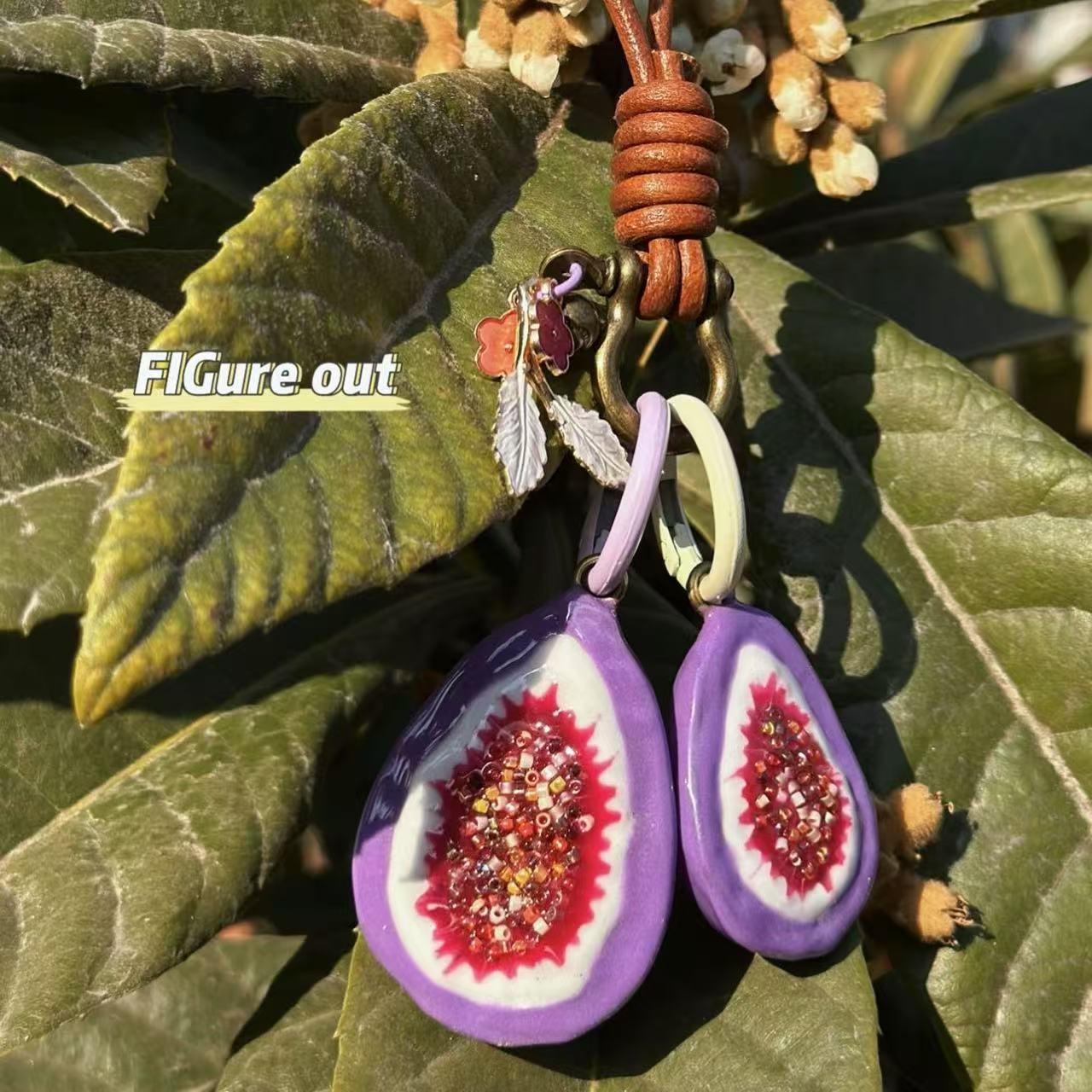 FIGure out【紫无花果】手工文艺法式复古原创小众设计包包挂件