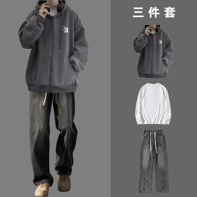 连帽拉链开衫卫衣男款2025