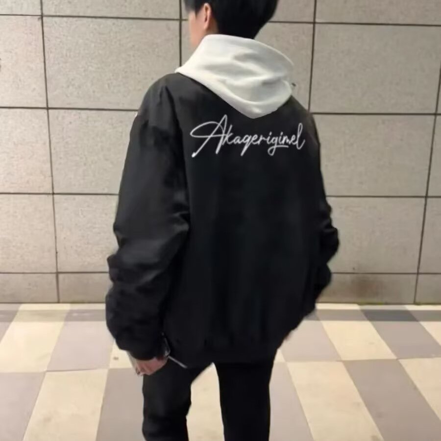 美式复古黑色飞行员夹克