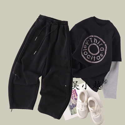 吴小越W1583童装男童裤子秋冬款儿童长裤男孩卫裤休闲运动裤