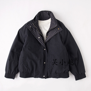 加厚外套 洋气儿童冬季 吴小越w1747男童假两件格子秋冬装 加棉新款