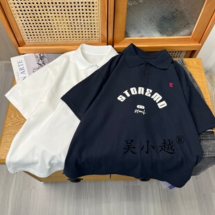 吴小越w2126男童夏款精梳棉韩版无感数码印花棉t恤短袖中大童