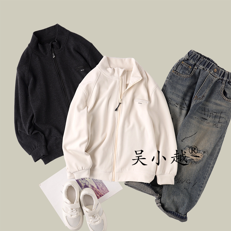 吴小越w1566男童秋装拉链卫衣长袖秋款外套中大童儿童校服神器