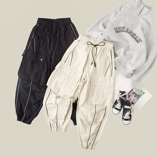 男孩休闲运动裤 子儿童棉布口袋长裤 裤 吴小越W959男童散兵工装