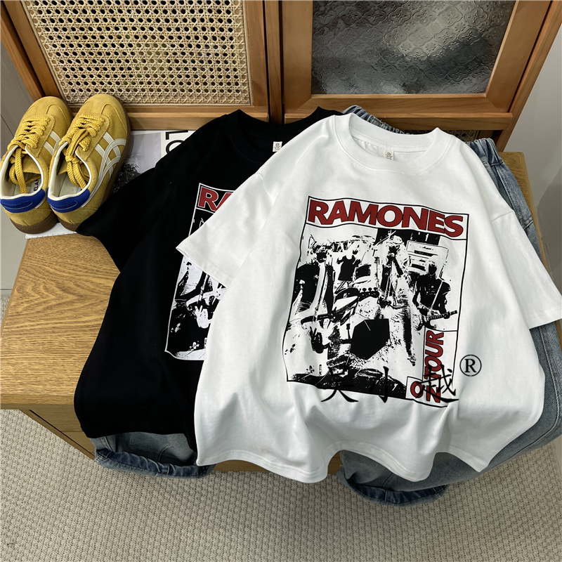 吴小越w1889男童夏款圆领宽松无感数码印花冰感棉t恤短袖中大童