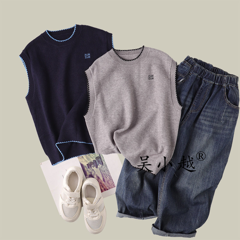 吴小越w1429儿童毛衣背心百搭神器洋气秋冬新款男童原宿风文艺范