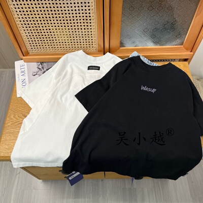 吴小越w2421男童夏款冰沙棉韩版无感数码印花棉t恤短袖中大童