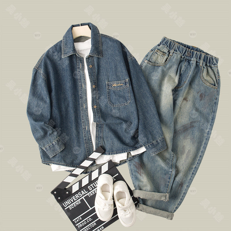吴小越w668男童牛仔外套同学痞帅男孩秋装新款衬衣版型春秋款大童,童装/婴儿装/亲子装,儿童牛仔外套,淘宝优惠券,粉丝福利购,淘宝优惠卷