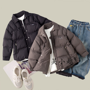 吴小越w1717男童轻薄90羽绒服冬季 炸街洋气韩系儿童白鸭绒外套
