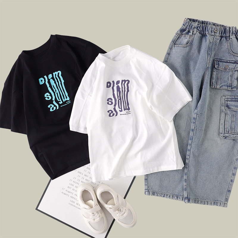 吴小越w1941男童夏款短袖数码无感印花韩版棉t恤中大童儿童上衣,童装/婴儿装/亲子装,T恤,淘宝优惠券,粉丝福利购,淘宝优惠卷