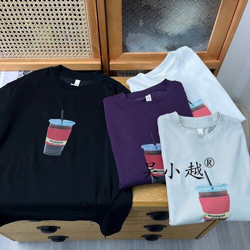 吴小越w2235男童夏款宽松圆领韩版无感数码印花棉t恤短袖中大童