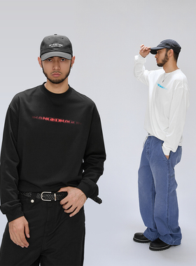 OD/ORANGEDRAGON25秋聚光灯幻影渐变logo基础全棉宽松休闲长袖T恤