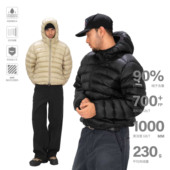 ORANGEDRAGON25冬90%白鸭绒三防户外轻量化连帽排骨羽绒服内胆