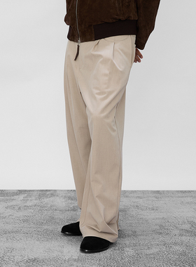 OD/DARKNESS 2025秋 异形门襟立体打褶A字廓形直筒休闲垂坠感西裤