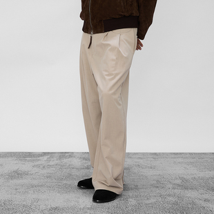 异形门襟立体打褶A字廓形直筒休闲垂坠感西裤 2025秋 DARKNESS