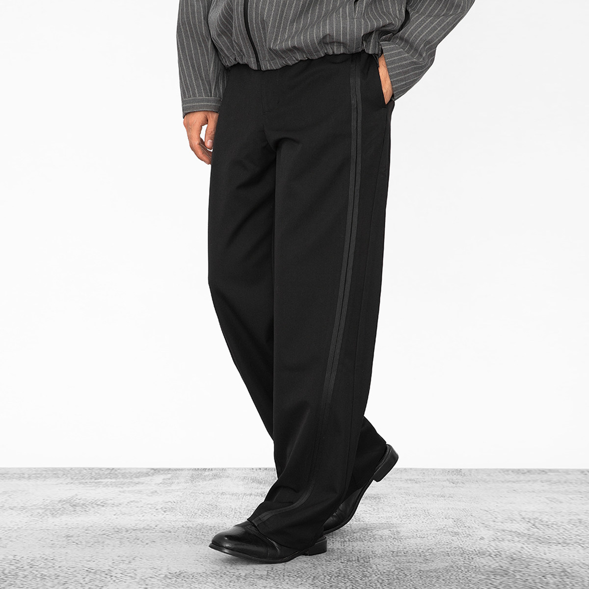 OD/DARKNESS 2025冬 织带拼接直筒休闲垂坠感高级痞帅无腰头西裤,男装,西裤,淘宝优惠券,粉丝福利购,淘宝优惠卷