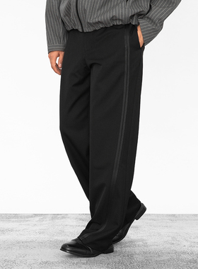 OD/DARKNESS 2025冬 织带拼接直筒休闲垂坠感高级痞帅无腰头西裤