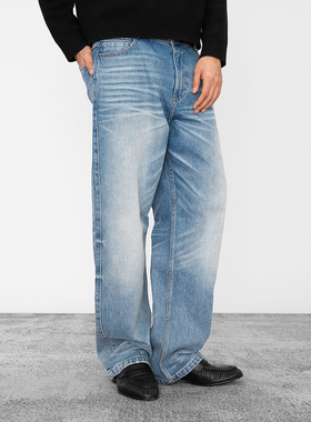 OD/DARKNESS 2026春 水洗做旧手工猫须重磅13.8oz全棉直筒牛仔裤