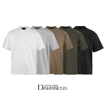 OD/DARKNESS 基础圆领纯色休闲重磅270g全棉抗菌内搭短袖口粮T恤