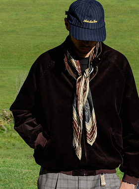 OD/DARKNESS 25秋灯芯条绒双面穿老钱复古立领哈林顿夹克工装外套