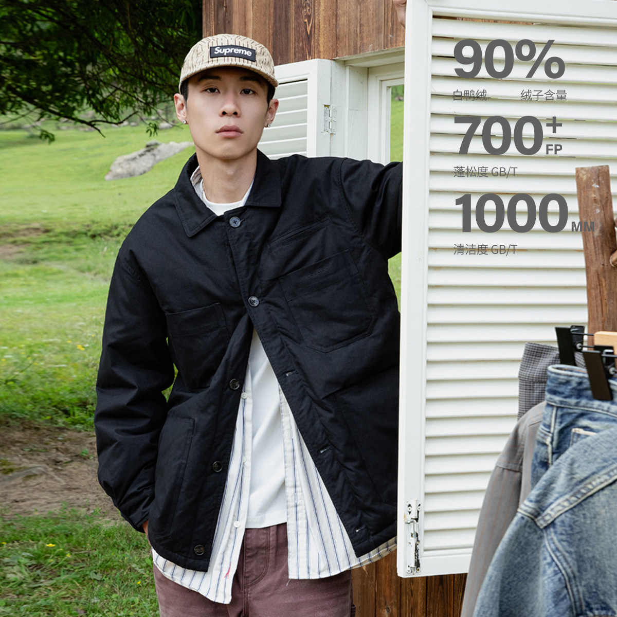 OD/CASTLE 2025冬 90白鸭绒700蓬复古M65四袋工装翻领内胆羽绒服,男装,羽绒服,淘宝优惠券,粉丝福利购,淘宝优惠卷