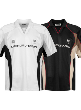ORANGEDRAGON2026夏ODFC日文LOGO拼接插肩袖美式复古球衣短袖polo